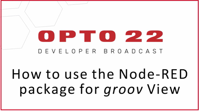 opto22's tweet image. #TechTipTuesday - How to use the #NodeRED package for groov View: op22.co/41uV0J5