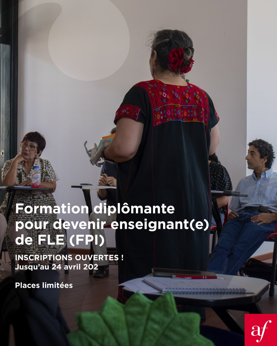 AFLima_Oficial's tweet photo. Et si vous enseigniez le français… pour en faire votre métier ?
La Formation Pédagogique Initiale 2026 est lancée.
🚨 Inscriptions ouvertes jusqu’au 24 avril (Places limitées)
👉 Candidatez dès maintenant : fpi@alianzafrancesa.org.pe
#FLE #FormationFLE #EnseignerLeFrançais https://t.co/cRmSYBzES6