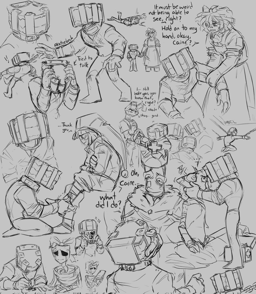 katzebruh's tweet image. Since yall want more lore about my backup au, here's a lil doodle page I did a bit ago (that I totally didn't forget about) Caine's task is to maintain the cast
#tadc #theamazingdigitalcircus