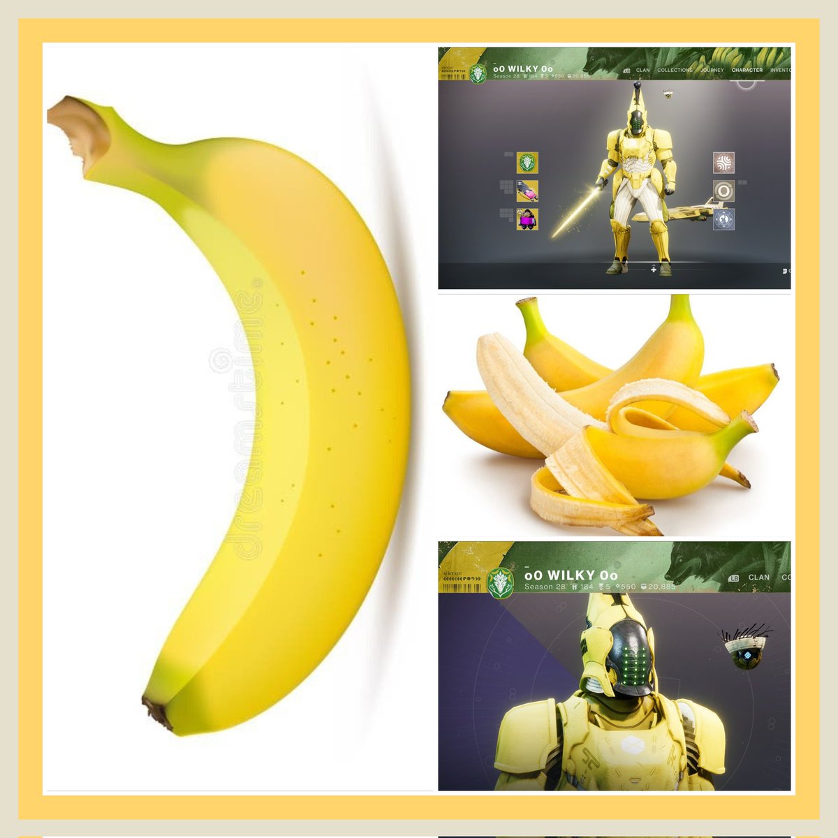 o0WILKY0o's tweet image. Peeling banana 🍌

#destiny2 #Destiny2fashion #Bungie