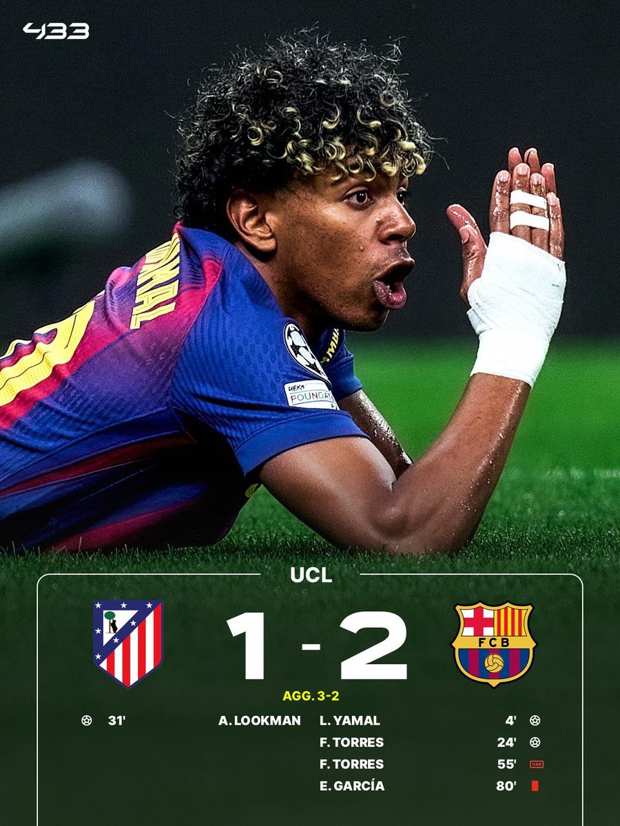 試合終了】 🏆UEFA チャンピオンズ・リーグ 準々決勝 🇪🇸アトレティコ
