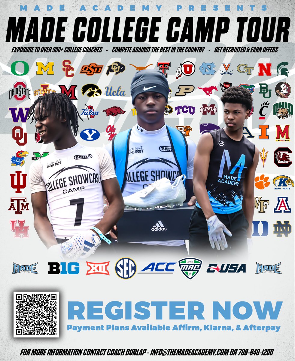 MADEfootball's tweet image. Registration Open For The MADE College Camp Tour‼️ #MADE