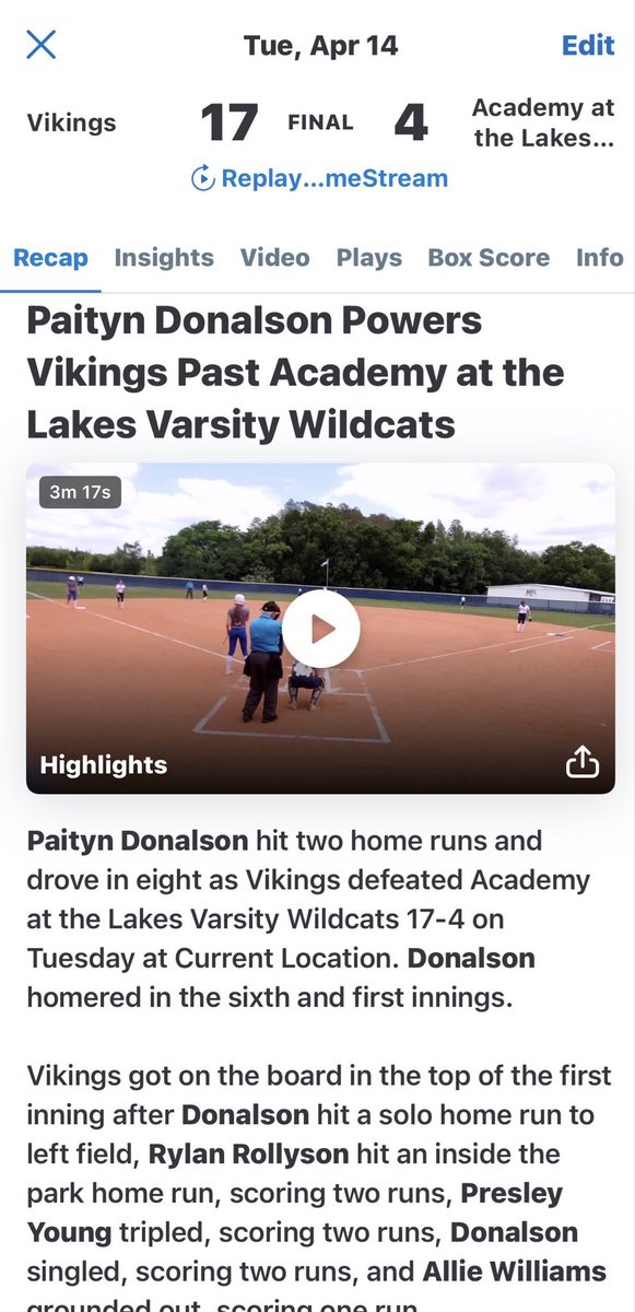 PaitynDonalson's tweet image. Lead off the game with 💣 #7 and followed with 💣#8 in the 6th. Dad says “you get out what you put in!”feels great when the hard work shows up in the moment! 4-5 2HR,2B, 1B 8RBI 3R  #helpingmyteam 
#Dojo #beconsistent 
#sophomoreseason  #GoVikings #HSseason #LCS  #mytime #co2028