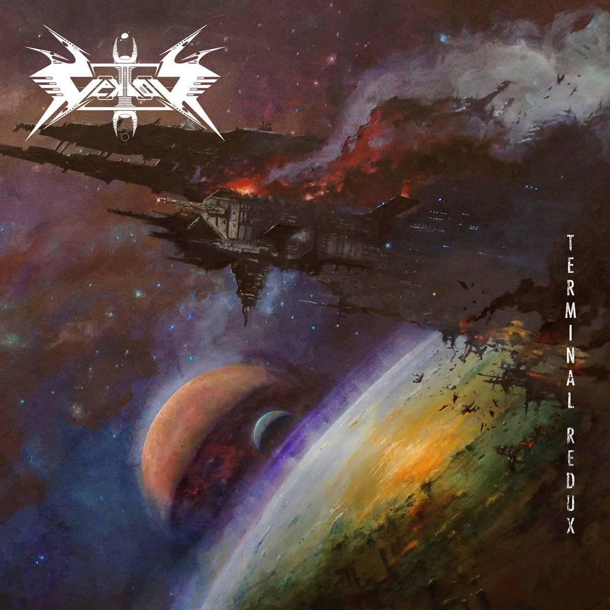 Butchered_birth's tweet image. ⚡ The 500 Best Thrash Metal Albums ⚡

🔴 Position 130:

📀 Vektor - Terminal Redux

🌎 USA 🇺🇸 - 2016

💿 Earache Records 

🔹 Terminal Redux by Vektor is a wild, brain-melting ride that feels more like a sci-fi movie than a metal album.

🔹 Blending technical thrash with