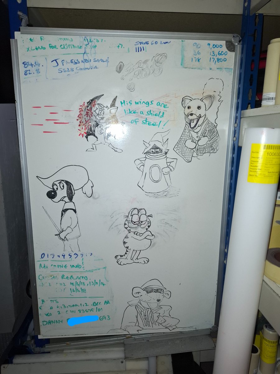 UrbanWordsmith's tweet photo. Considering how awkward the drawing angle is, and the fact the pen keeps turning into an eraser mid-sketch, not too awful. At least somebody recognised Basil Brush, so it can't be as bad as I thought.
#WorkplaceHumour https://t.co/9Dgzf2MyFi