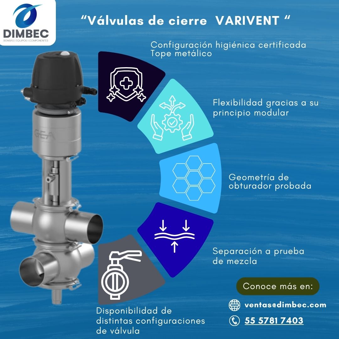 DIMBEC2021's tweet image. Las válvulas de doble asiento VARIVENT® de GEA separan producto y CIP de forma segura, sin parar la operación.

✔ Menos contaminación
✔ Más higiene
✔ Mayor confiabilidad

📩 Cotiza con DIMBEC

#GEA #CIP #IndustriaAlimentaria #Válvulas #DIMBEC