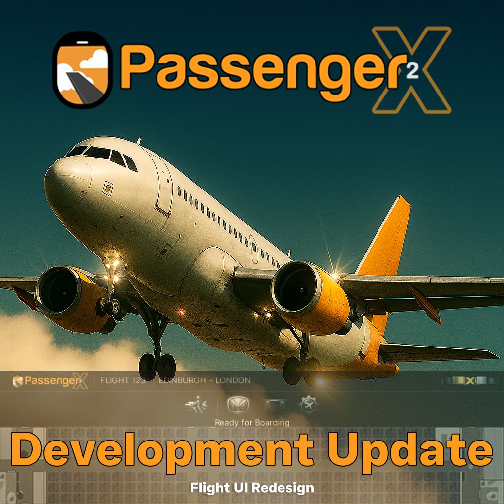 passenger2game's tweet image. ✈️ New dev blog!

We’ve started the full Flight UI redesign for Passenger2x - bigger buttons, clearer labels, new seat map designs, 3 flight bar modes, auto‑prepare‑for‑landing, and more.

Full details 👉 passenger2.com/flight-ui-rede…

#MSFS #Passenger2x #FlightSim #AviationGaming