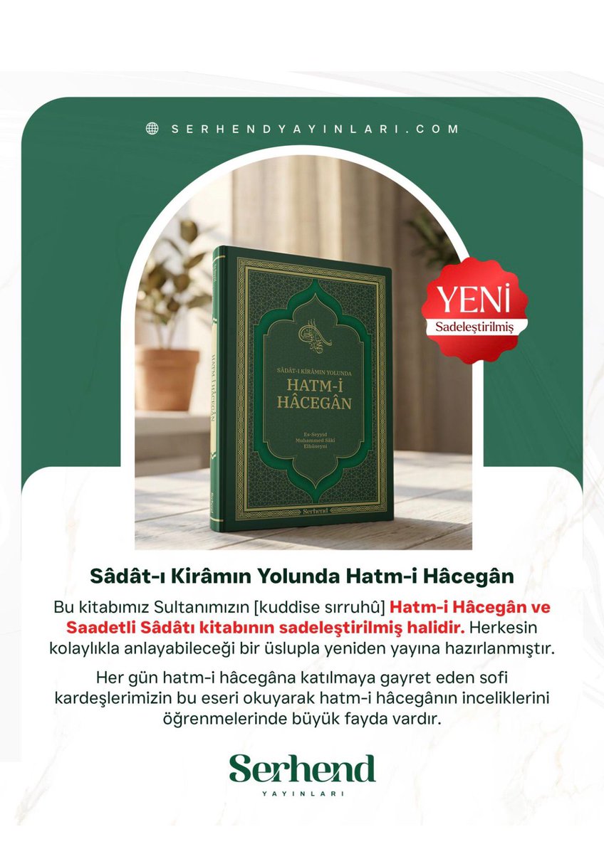 selimugur_'s tweet photo. Nakşibendi yolunun zikir halkasına Hatm-i Hacegan denir. Bu halkada uyulması gereken edepler ve okunan sure ve zikirler vardır. Bu eser tüm bunların ilmi delillerini ve faziletini  özlü şekilde anlatıyor. Hatmenin önemini anlamaya vesile oluyor ve ona duyulan iştiyaki artırıyor. https://t.co/G2sC1JhIoD
