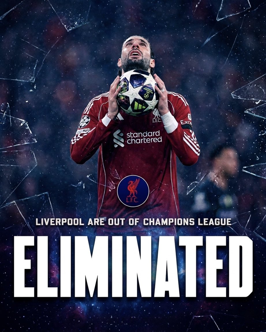 🚨| OFFICIAL: Liverpool are OUT of the Champions League