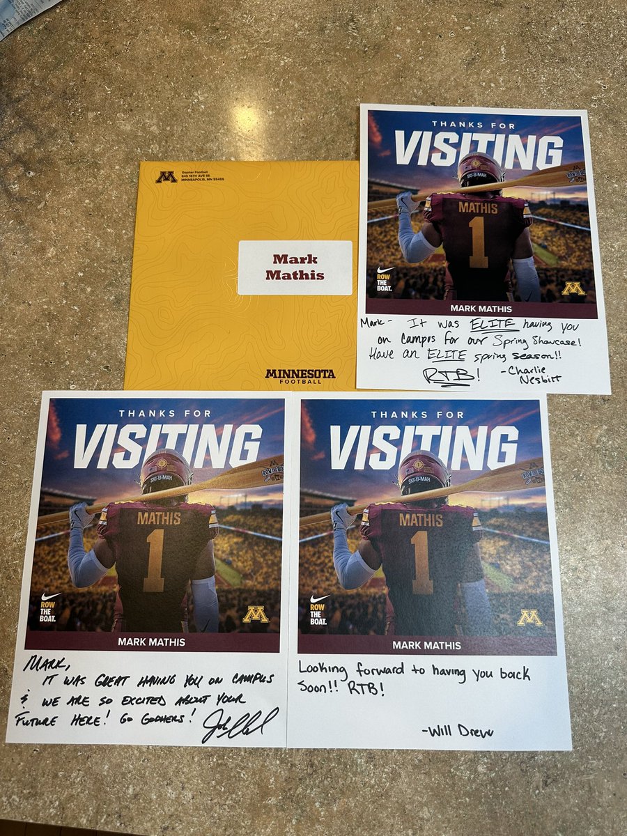 Mark_Mathis1's tweet image. Big thanks to @GopherFootball and @Shakes_Gophers for the opportunity to get on campus! Thankful for the mail! @WillxDrew @_CharlieNesbitt  #RTB