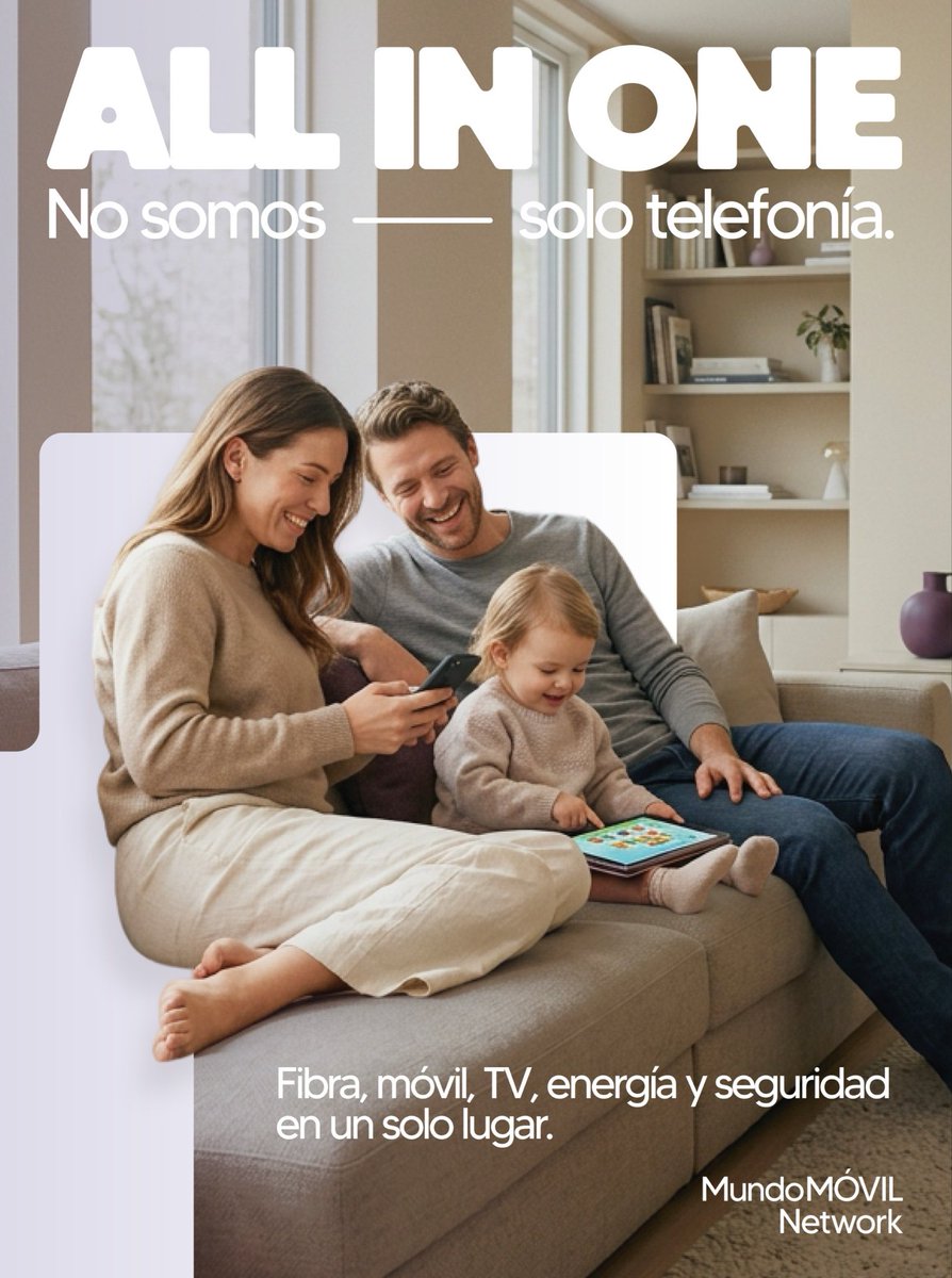 mmovilnetwork's tweet image. 🚀 Todo en uno, sin complicaciones.

Con All in ONE de MundoMÓVIL Network tienes fibra, móvil, TV y más en una sola tarifa y una sola factura.

Más simple. Más eficiente. Más conectado.

🔗 comunicacion.mmovilnetwork.com  

#Telecomunicaciones #AllInOne #Conectividad #MundoMovil