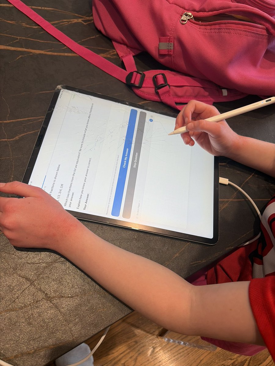 bartekr's tweet photo. My daughter has 3rd grade NY state test. 

I had Claude download every historical test and build a practice iOS app with Apple Pencil support. https://t.co/1IeVT4zscn