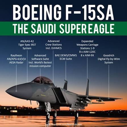 TSP_MILITARY's tweet photo. طائرة واحدة بقدرات جبارة.. هذه هي الأف 15 SA السعودية

نسخة "خاصة" صنعت خصيصًا للمملكة 🇸🇦 https://t.co/edAzUVdew1