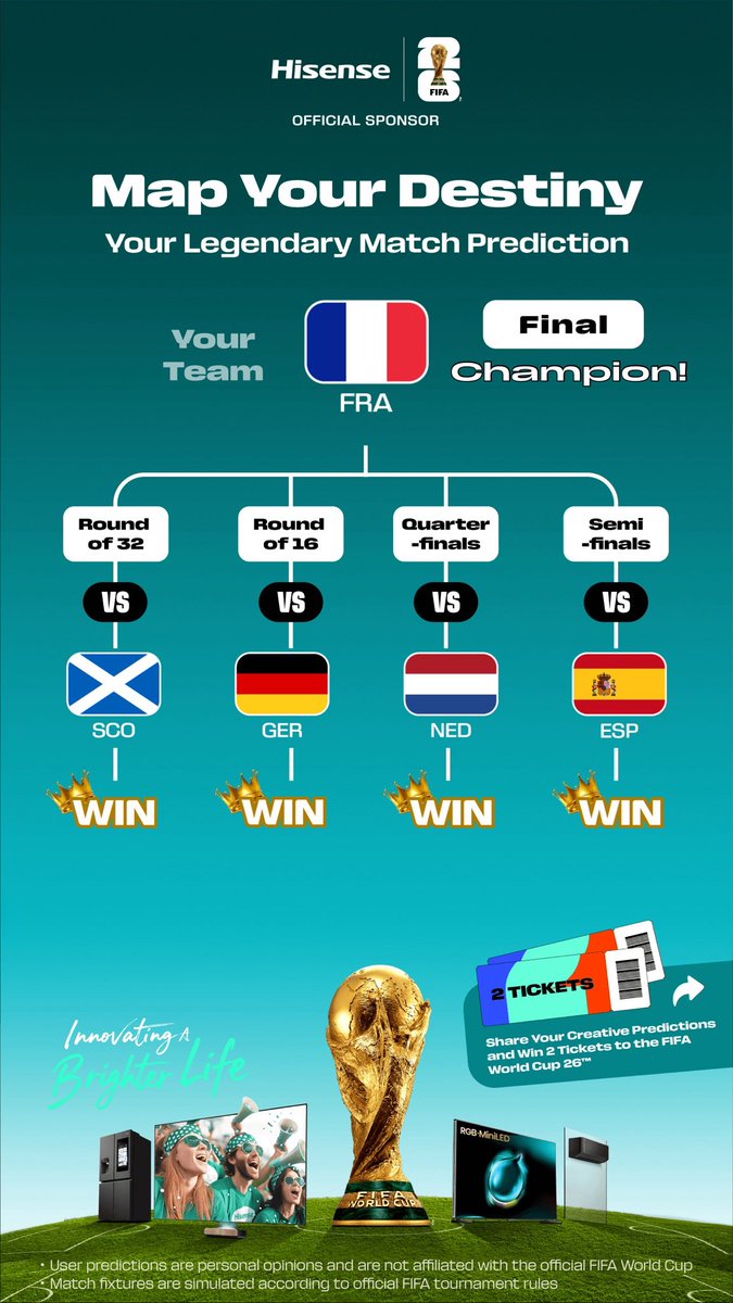 #DrawYourDestinywithHisense <a href="/HisenseSports/">Hisense Sports</a> 
Draw Your Destiny with Hisense