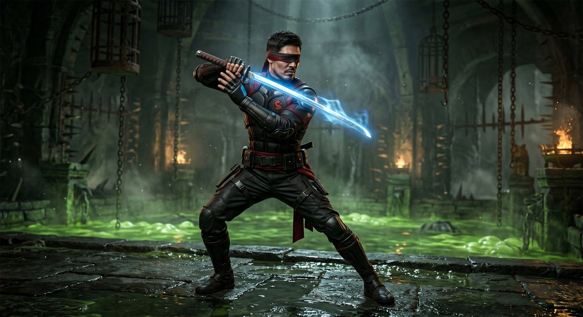 eTron's tweet photo. @TheLewisTan @MKMovie @Todd_Garner @Todd_Garner Pull that mask up a bit more! @TheLewisTan 🔥❄️🥷🏿 @MKMovie #mortalkombat2 https://t.co/oRKKGAkmWz