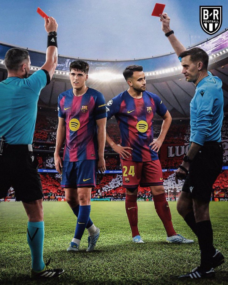 SpidyAtletico's tweet photo. ￼🟥⚠️ Lo que es VERGONZOSO, es que en las dos acciones de roja el árbitro no las haya pitado en el campo. 

Tanto la de Cubarsi como la de Eric han tenido que ir al VAR, eso es lo vergonzoso. https://t.co/o9CRYeS700