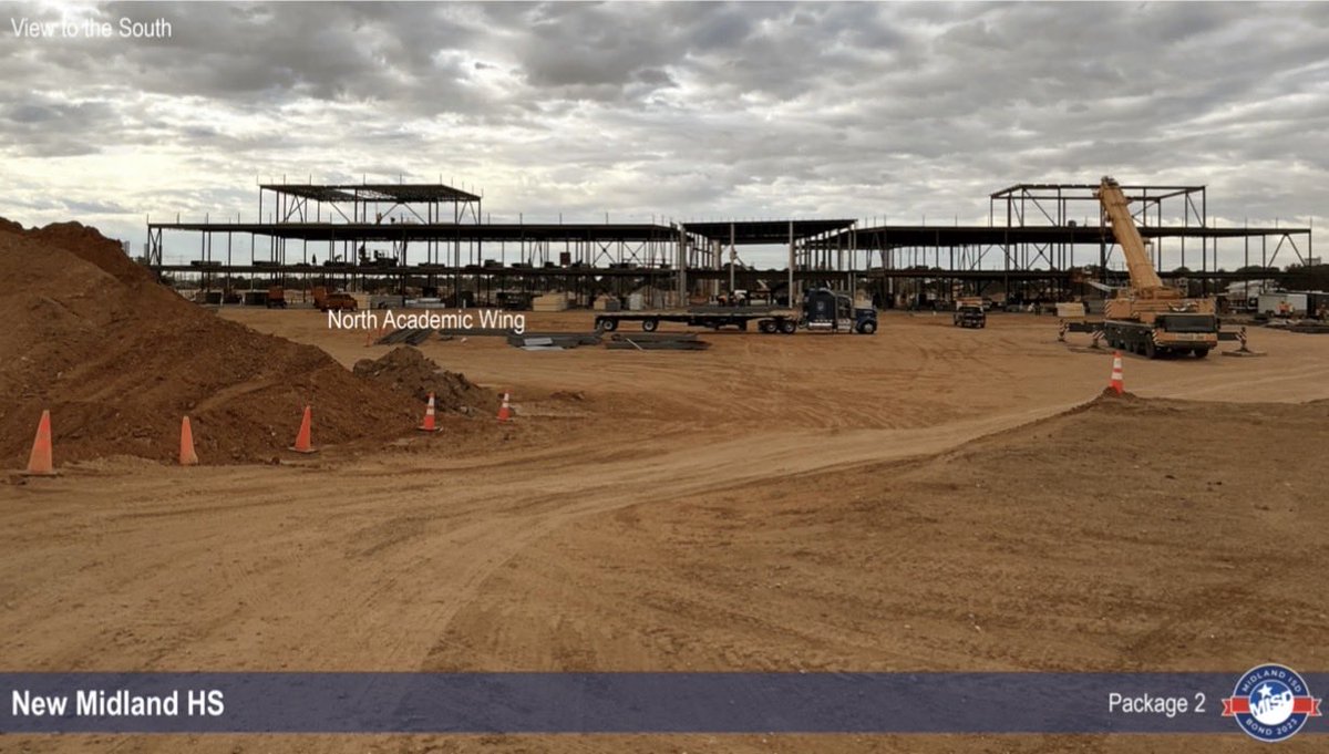 Midland_ISD's tweet image. The new Midland High School site is buzzing with excitement as buildings are taking shape to prepare for August of 2028 when we welcome 9th through 12th grade students to their new campus! Our future Dawgs are going to be in for a treat! 
#ExcellenceInAction #StudentExperience