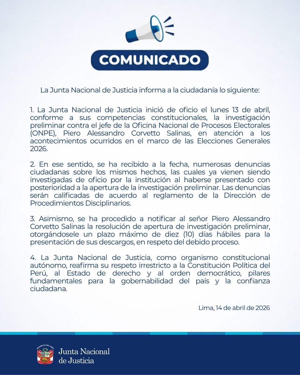 Junta Nacional de Justicia tweet media