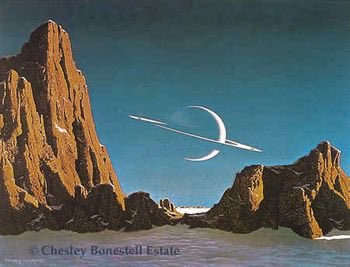 maynardg59's tweet photo. @space_stations Chesley Bonestell the artist that illustrated the most amazing space art. My old Time-Life books as a kid may have had your example, not sure. https://t.co/j17HzLjavx