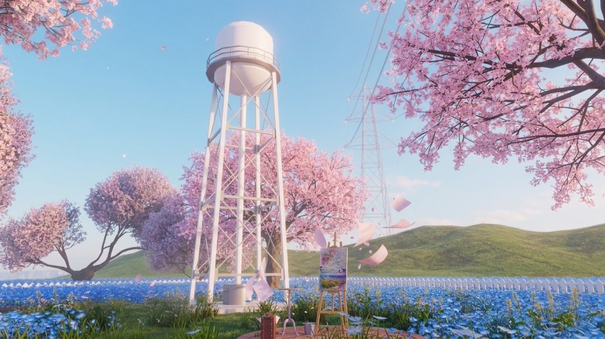 VRC_BARREL003's tweet image. World:spring playlist
by:3minnute
桜舞う空と、蒼く広がる花の海。
A sky filled with fluttering cherry blossoms, and a vast, blue sea of ​​flowers.
#VRChat #VRChat_world紹介 #VRChatPhotography