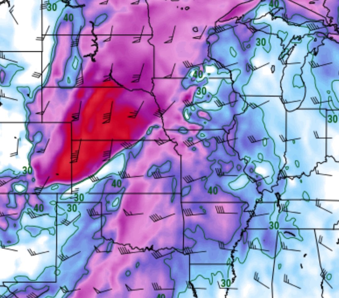 dalesamsWx's tweet image. (𝐅𝐫𝐢𝐝𝐚𝐲) |GFS+EURO Blend MSLP + Shear | @NWSSPC @hellohannav #SevereWx 

(1/3): 𝐎𝐯𝐞𝐫𝐯𝐢𝐞𝐰: A severe+tornado outbreak is likely Friday from southern IA to central OK. All modes likely.