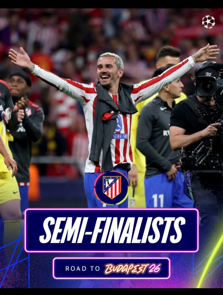 Atlético Madrid entre los 4 MEJORES.
#AtleticoMadrid 1-2 #FCBarcelona pero GLOBAL 3x2 a favor de los colchoneros acceden a las semifinales <a href="/ChampionsLeague/">UEFA Champions League</a>