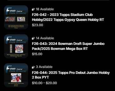 RefBrandonTolle's tweet photo. No Top Rope Tuesday tonight, as I am off until Las Vegas. My friend & colleague @F26Cards Adam Fertmann is LIVE tonight at 8pm ET with 3 Very Good & Cheap Baseball Breaks! Grab a spot or 2 and join him tonight!
https://t.co/phKKUOb9Op
#mlb #topps #basseball
@midwestboxbreak @HistPolDistrict