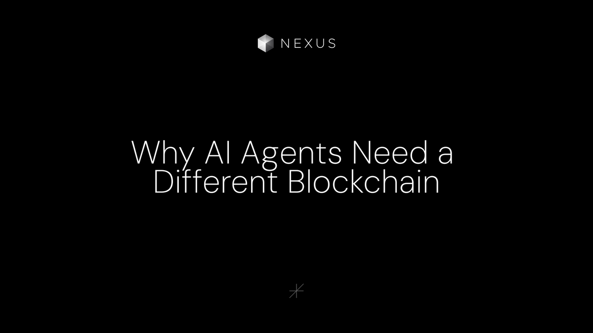 NexusLabs's tweet image. Every blockchain built in the last decade made the same assumption: the entity transacting is a human.

AI agents don't read confirmations. They don't manage seed phrases. They don't wait 12 seconds for finality...
they just execute.

Here's why that changes the infrastructure