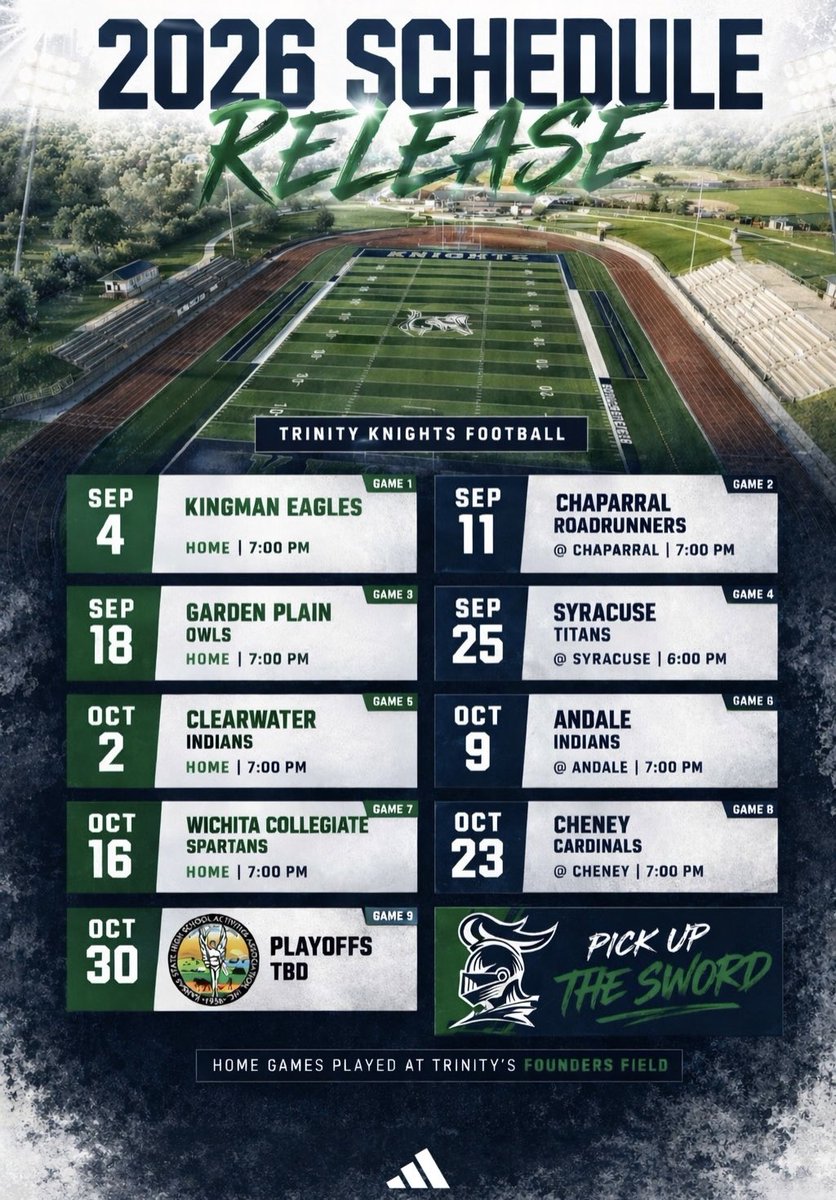 trinity_fb's tweet photo. SOON. Our official 2026 schedule! 🏈🗓️

#PickUpTheSword ⚔️ https://t.co/g8Gvg5vq5K
