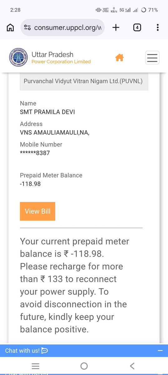 Abhishe51715806's tweet image. @puvvnl_hq @UPPCLLKO @UPPCLEnergy
महोदय, प्रीपेड बैलेंस -118 है और सप्लाई बंद है, जबकि सोलर से 100 यूनिट ग्रिड में एक्सपोर्ट हो चुकी हैं। नेट मीटरिंग का क्रेडिट क्यों नहीं मिला? कृपया जांचें।
AC ID: 6362388000
नाम: प्रमिला देवी
पता: अमौली, वाराणसी
#UPPCL #Solar #Varanasi
