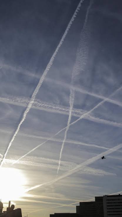 DeadVision's tweet photo. The beings flying the planes that are spraying noxious gases and nano material into our skies are not human. 

They are either government clones/humanoid robots or full on autonomous aircraft. 

Nobody with a conscience would do that shit. Not humans I’m telling you rn https://t.co/B12djN3lwE