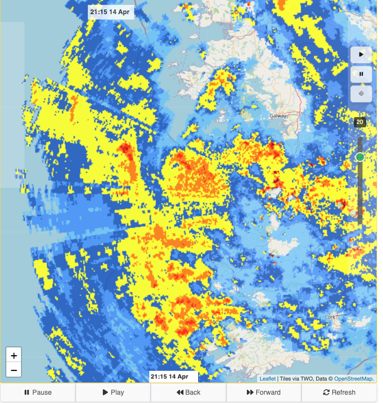 MaybeQuestion's tweet photo. Limerick, Ireland rainfall radar, Tuesday 14th April 2026.
#weather #rainfallradar
Follow the lines. https://t.co/DnCAbXBXYk