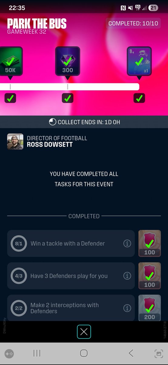 jamesyp123's tweet photo. @clubgame Nice wee reward for 10/10!! Just in time for a double gameweek 🤪 https://t.co/1zREP3dTq0