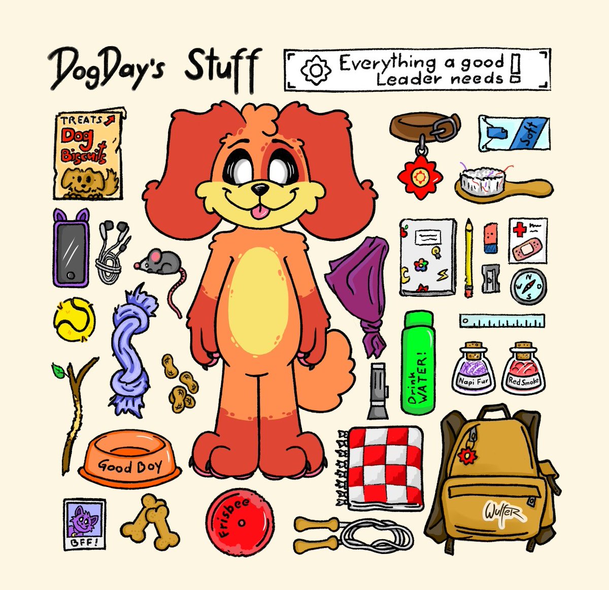 wulferthewolf's tweet image. Here for you, all four together, 
I still have to draw the rest.
XD
#dogday
#catnap
#craftycorn 
#hoppyhopscotch 
#smilingcritters