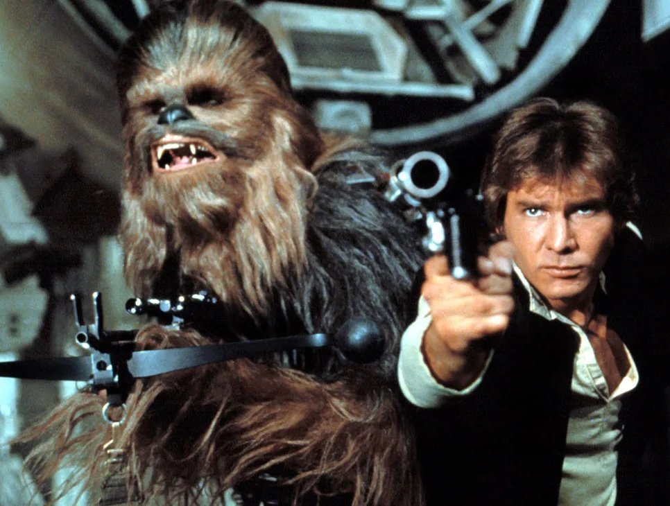 ElCineMeFascine's tweet image. Maravillosa pareja la que formaban #HanSolo y #Chewbacca en #StarWars.