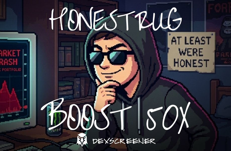 Honestrugsol's tweet photo. 50X BOOST REACHED! THE MOMENTUM IS INSANE! 🔥🛡️

$HONESTRUG is officially taking over Dexscreener! We just hit 50x Boosts and we aren't slowing down. The community is legendary and the chart is looking primed for a massive send. 🚀📈 https://t.co/65DLI6WVL4