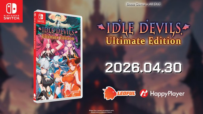 PhysicReleases's tweet image. Idle Devils Ultimate Edition [Asian Import] - Nintendo Switch up for pre-order at VGP: videogamesplus.ca/tdmiia #NSW #PhysicalReleasesPreOrder