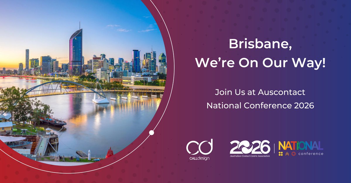 au_call's tweet photo. #CallDesign is heading to Brisbane for #Auscontact National Conference 2026 on 29–30 April.
Looking forward to fresh ideas, industry insight and great conversations on customer experience, workforce optimisation and contact centre strategy.
https://t.co/GJ9dFymFzV
#CX https://t.co/56grkbUnJD