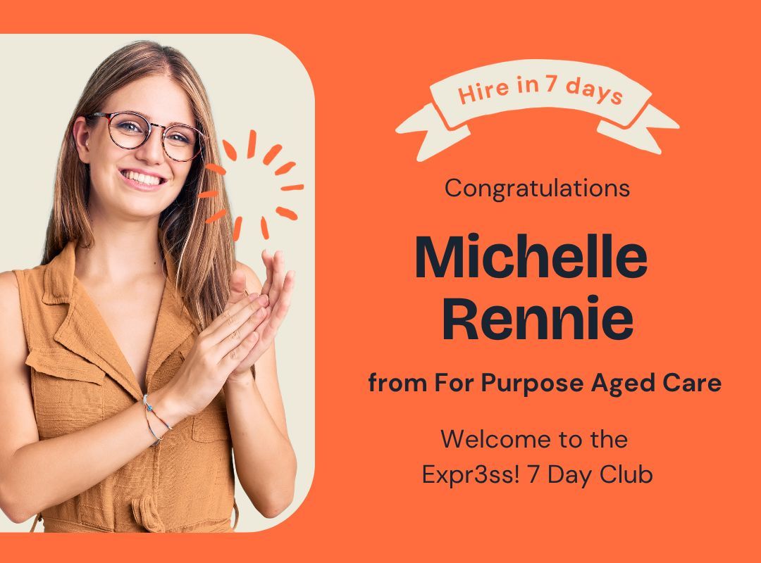 Expr3ss's tweet photo. Michelle Rennie from For Purpose Aged Care just joined the Expr3ss! 7 Day Club🎉 

A confident hire in 7 days or less. 

Less guesswork. More clarity. Better outcomes.

That’s what happens when you know earlier using Expr3ss!

#Expr3ss #7DayClub #Hiring #HRTech #PeopleFirst https://t.co/7y5w3wCAJy