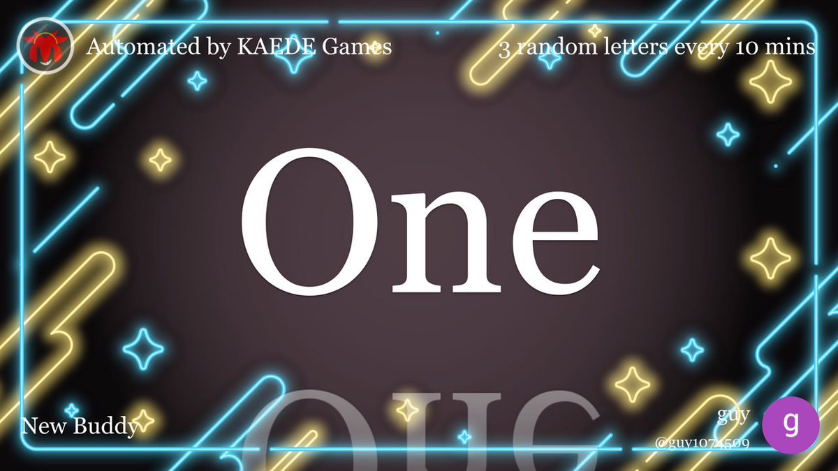 3 random letters every 10 mins tweet media