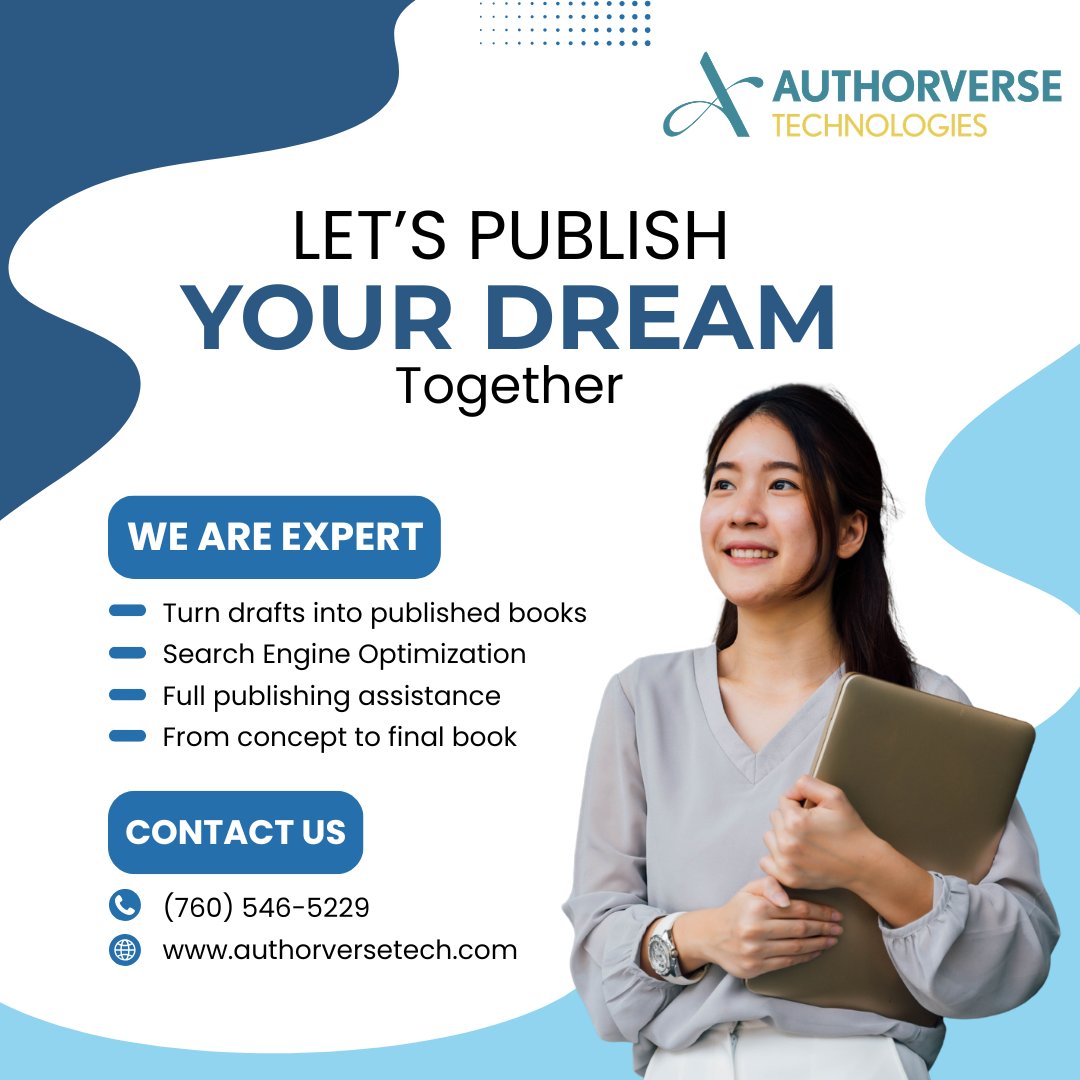 authorversetech's tweet image. You don’t have to figure out publishing alone. 

Want To Discover More? Head Over To Our Website : authorversetech.com 

#AuthorVerseTech #BookPublishing #SelfPublishing #WritersCommunity #AuthorLife #WritingJourney #PublishYourBook #BookDesign #EditingServices