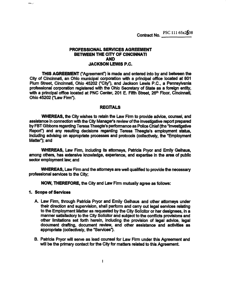 DavidWinterTV's tweet photo. Here are the first couple of pages of the contract between Jackson Lewis and the City of Cincinnati: https://t.co/wCujMIuEOr
