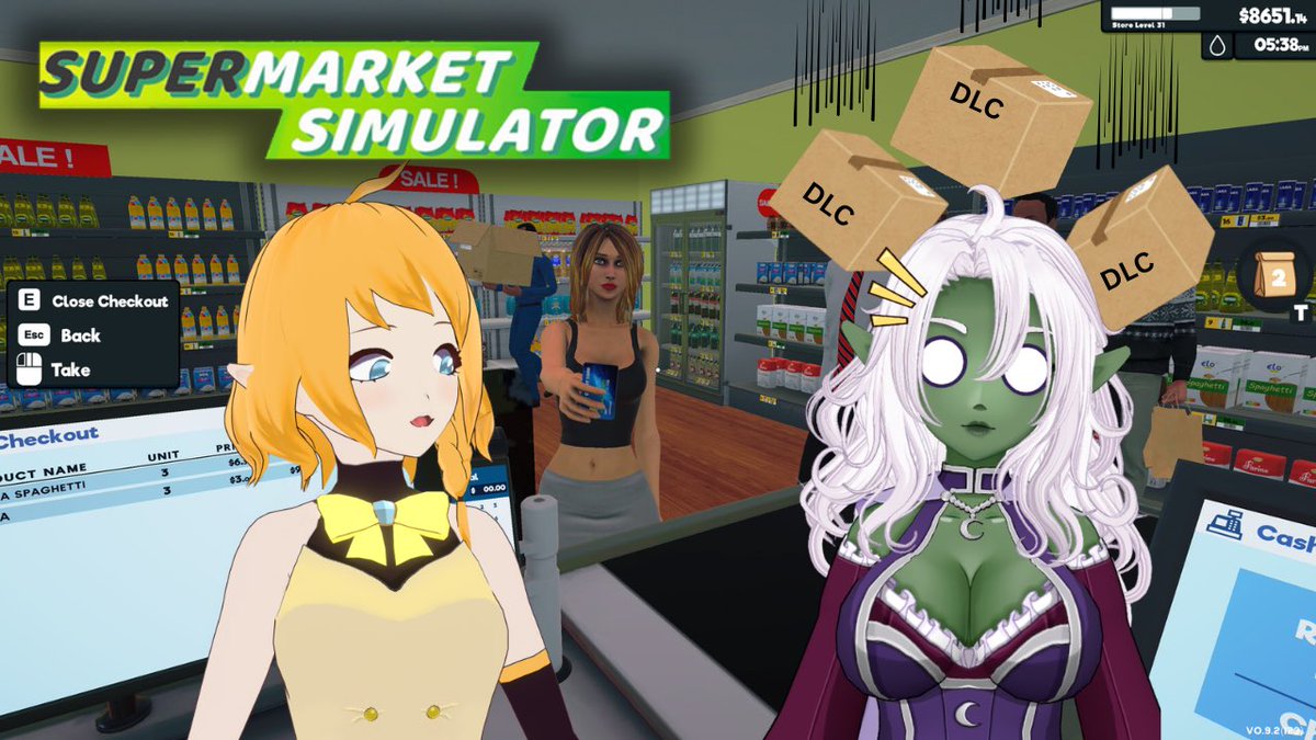 KitKnacksVT's tweet photo. Oh no it’s Tuesday that means I’m going live today!! Meg and I bought all the DLC for super market simulator and let’s see if it breaks the game! Tonight at 8pm over in the link in my bi0

#vtuber #envtuber https://t.co/5JehAPJT2G