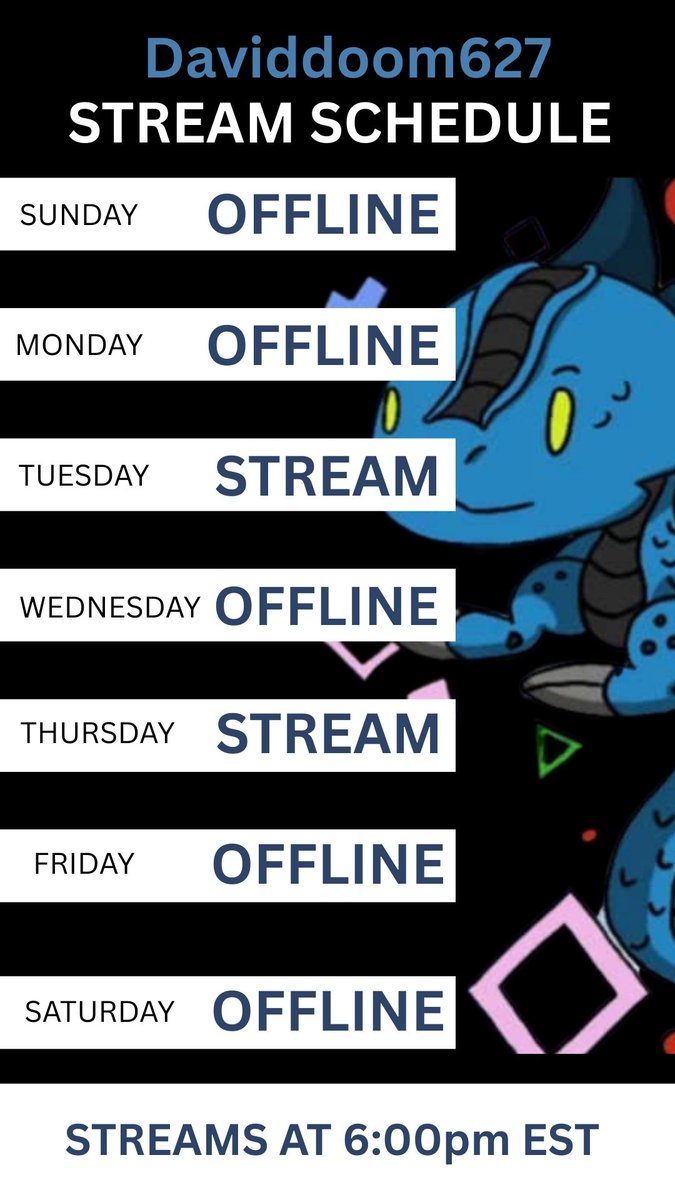 Hello everyone, I just wanted to show the schedule that I have set up for a while. This time you can physically see it Hope to see you all there.