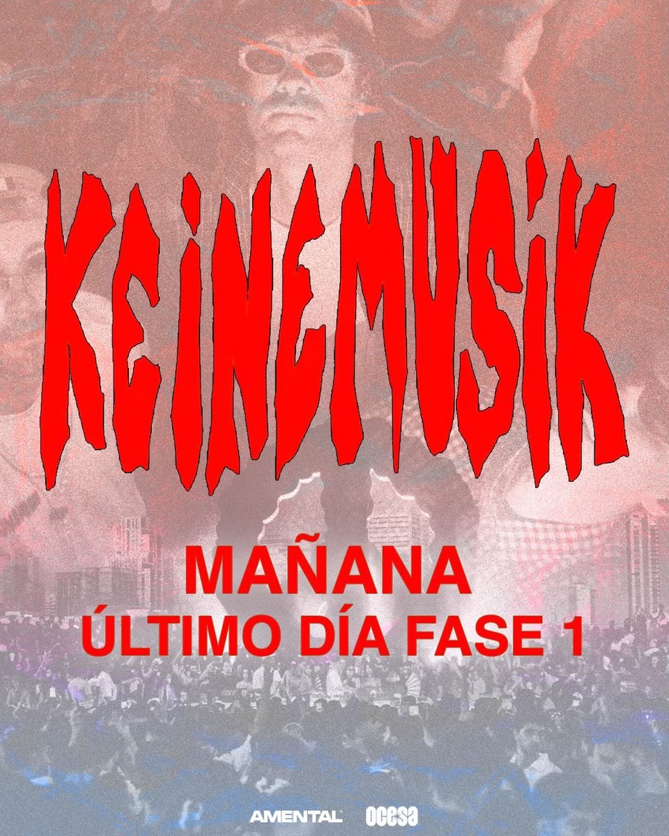BeatLegacy01's tweet photo. Mañana es el último día de la Fase 1 para ver a Keinemusik el 11 de junio en la Curva 4 del Autódromo de los Hermanos Rodríguez.

Corre por tus boletos a Ticketmaster https://t.co/9eyAvCMbG4