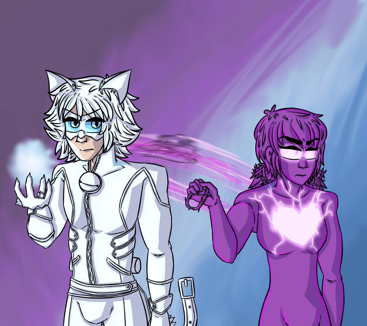 XdBigo's tweet photo. Chat Blanc &amp; HeartFixer 👀🦋
We finally got them both Akumatized...
(I suck at drawing backgrounds srry 😔✌️)

#miraculous #mlb #miraculousladybug #MLBS6Spoilers https://t.co/3FUsm36p5Y