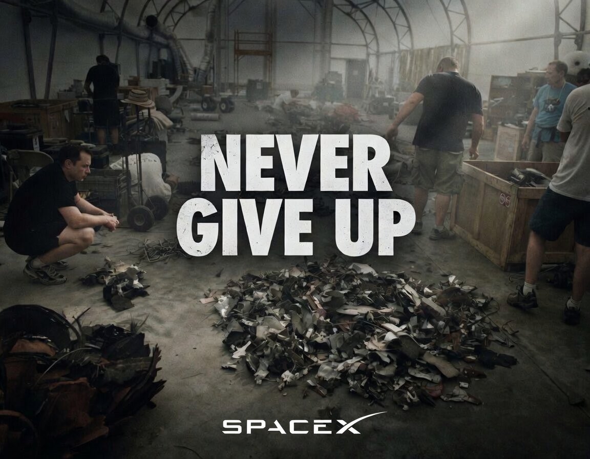 “I never give up. Never.” - Elon Musk