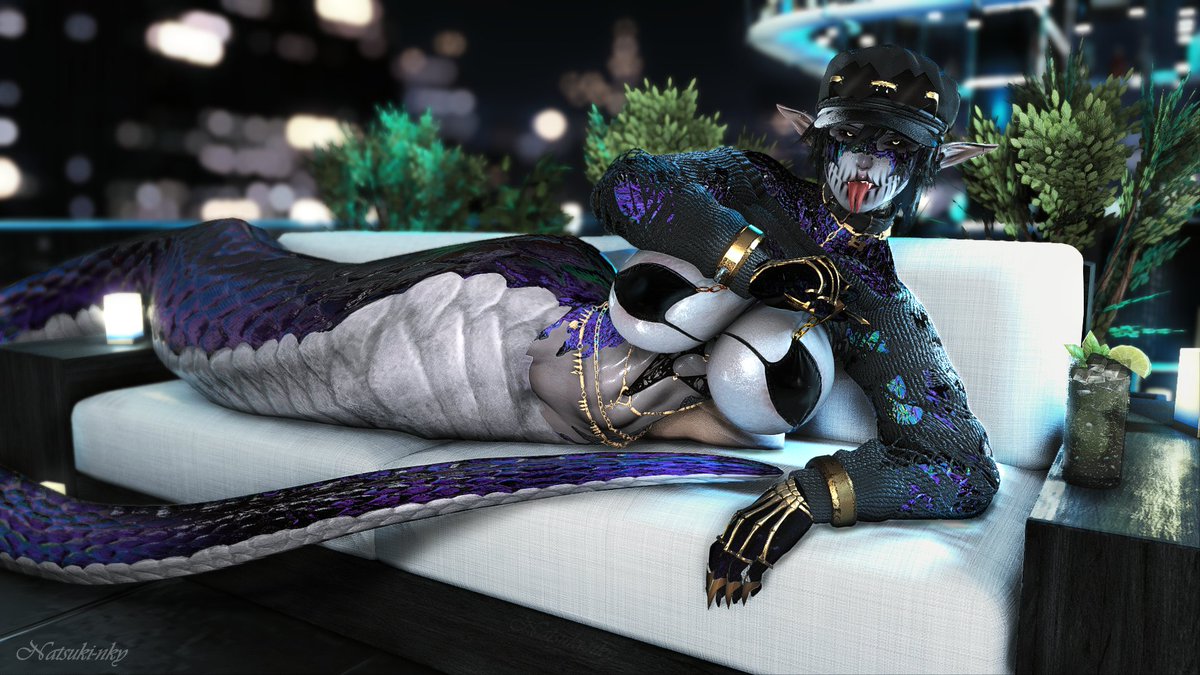 Natsuki_nky's tweet image. Rooftop Constriction

| #GPOSERS | #EorzeaPhotos | #Aura | #Snake | #ffxivsnaps |