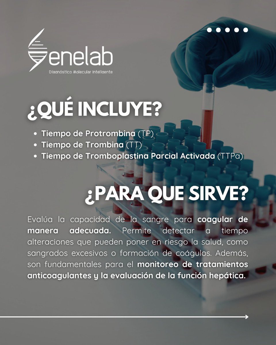 GenelabL's tweet image. 🩸 Tu sangre puede decir mucho sobre tu salud… 

Los tiempos de coagulación (TP, TT y TTPa) son estudios clave para detectar a tiempo alteraciones que podrían poner en riesgo tu bienestar.

📩 Agenda tu estudio hoy mismo al: 55 1849 9455

#Salud #LaboratorioClinico #Genelab