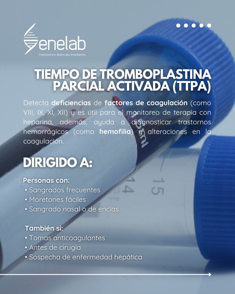 GenelabL's tweet image. 🩸 Tu sangre puede decir mucho sobre tu salud… 

Los tiempos de coagulación (TP, TT y TTPa) son estudios clave para detectar a tiempo alteraciones que podrían poner en riesgo tu bienestar.

📩 Agenda tu estudio hoy mismo al: 55 1849 9455

#Salud #LaboratorioClinico #Genelab